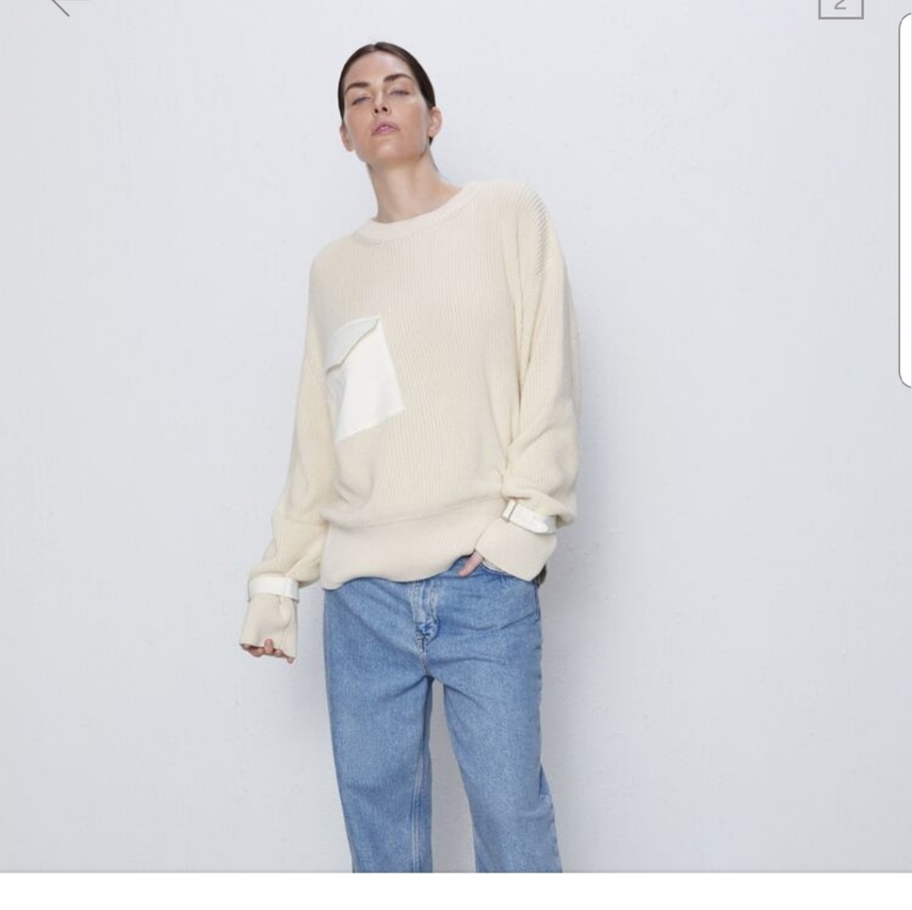 ZARA Knit Sweater with Pocket - Picture 7 of 10